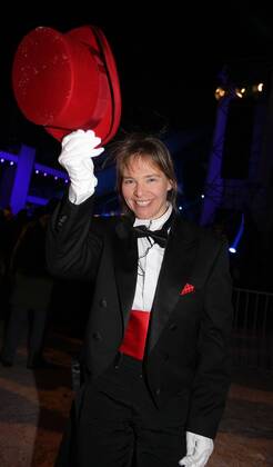 Katja Seizinger recorded in the tails at the opening ceremony of the Alpine Ski World Championships in Garmisch Partenkirchen on 7 2 2011 Garmisch Partenkirchen Germany