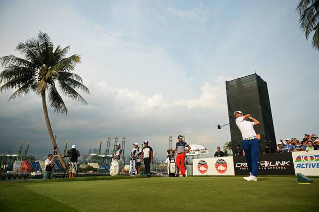 (180120) -- SINGAPORE, Jan. 20, 2018 -- Japan s player Ryo Ishikawa competes during the 3rd round of the SMBC Singapore Open held in Singapore s Sentosa Golf Club on Jan 20, 2018. ) (SP)SINGAPORE-GOLF-SMBC SINGAPORE OPEN ThenxChihxWey 