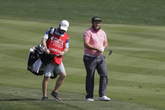 HSBC Abu Dhabi Golf Championship Day Three Andrew Johnston and his caddie on Day Three of the HSBC Abu Dhabi Golf Championship at Abu Dhabi Golf Club, UAE. Content Not Available For UK Newspapers Copyright: xNickxWhitworthx FIL-11241-0004