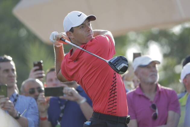 HSBC Abu Dhabi Golf Championship Day Three Rory McIlroy tees off on the 18th hole on Day Three of the HSBC Abu Dhabi Golf Championship at Abu Dhabi Golf Club, UAE. Content Not Available For UK Newspapers Copyright: xNickxWhitworthx FIL-11241-0073