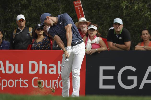 HSBC Abu Dhabi Golf Championship Day Four Rory McIlroy hits a tee shot on Day Four of the HSBC Abu Dhabi Golf Championship at Abu Dhabi Golf Club, UAE. Content Not Available For UK Newspapers Copyright: xNickxWhitworthx FIL-11242-0009