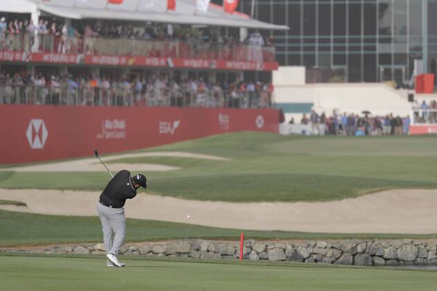 HSBC Abu Dhabi Golf Championship Day Four Andrew Johnston plays his second shot on the 18th hole on Day Four of the HSBC Abu Dhabi Golf Championship at Abu Dhabi Golf Club, UAE. Content Not Available For UK Newspapers Copyright: xNickxWhitworthx FIL-11242-0045