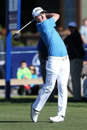 January 26, 2018 - San Diego, California, United States - Ethan Tracy tees off the first hole during the second round of the 2018 Farmers Insurance Open at Torrey Pines GC. Golf 2018: Farmers Insurance Open - Round 2 - ZUMAw109 20180126_zap_w109_031 Copyright: xDebbyxWongx