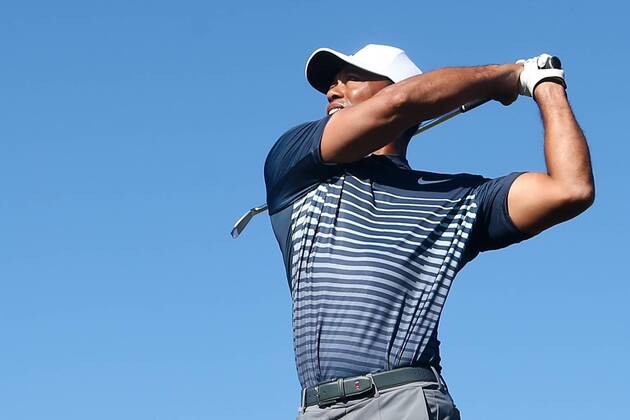 January 26, 2018 - San Diego, California, United States - Tiger Woods tees off the 14th hole during the second round of the 2018 Farmers Insurance Open at Torrey Pines GC. Golf 2018: Farmers Insurance Open - Round 2 - ZUMAw109 20180126_zap_w109_044 Copyright: xDebbyxWongx