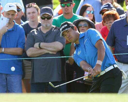 Golf: Phoenix Open 1st round Hideki Matsuyama of Japan hits a shot on the second hole during the first round of the Phoenix Open golf tournament at TPC Scottsdale on Feb. 1, 2018, in Scottsdale, Arizona. 