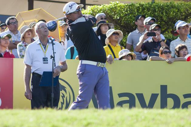 February 4, 2018 - Shah Alam, Kuala Lumpur, Malaysia - Prayad Marksaeng is seen taking a shot from hole 1 at the last day of Maybank Championship 2018..The Maybank Championship 2018 golf event is being hosted on 1st to 4th February at Saujana Golf & Country Club. KL: Maybank championship last day - ZUMAs197 81794734st Copyright: xFarisxHadziqx xSopaxImagesx