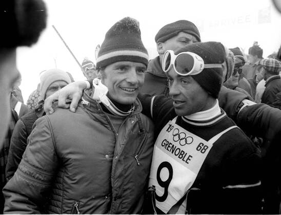 08 02 1968 Olympic Winter Games 1968 in Grenoble left Jean Claude Killy France and Karl Schranz of Austria HM