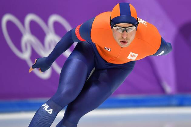 Sven KRAMER NED action frame cut to single subject half figure half figure whole figure speed skating men speed skating 10 000 m men on 15 02 2018 Gangneung oval Winter Olympics 2018 from 09 02 25 02 2018 in PyeongChang of South Korea