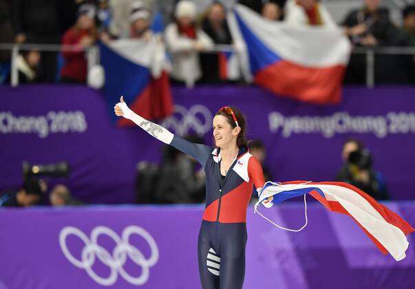 Czech Martina Sablikova celebrates silver medal after the women s 5,000 meters speedskating race at the Gangneung Oval at the 2018 Winter Olympics in Gangneung, South Korea, February 16, 2018. (CTKxPhoto MichalxKamaryt) CTKPhotoP201802160793401  kmt 5