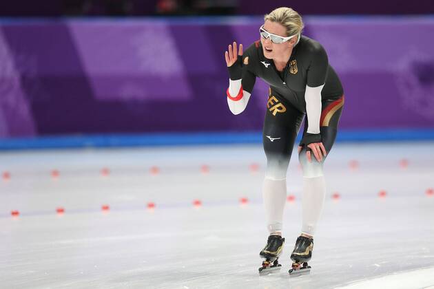Claudia Pechstein GER during ladies speed skating 5 000 m at 2018 Olympic Games in PyeongChang 16 02 2018