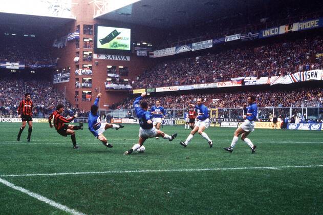 GOL BRIAN LAUDRUP CAMPIONATO SERIE A 1993-94 SAMPDORIA-MILAN 3-2