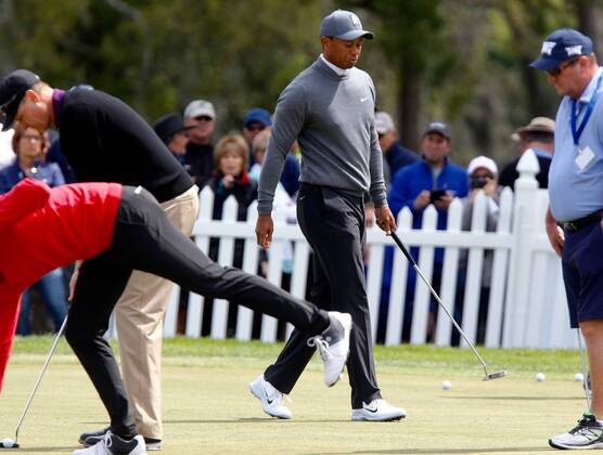 March 8, 2018 - Palm Harbor, Florida, U.S. - Tiger Woods is on the practice green at the Valspar Championship 3 8 2018. He tees off for the first round at 12:46. Florida News - March 8, 2018 - ZUMAs70_ 82202887st Copyright: xJimxDamaskex