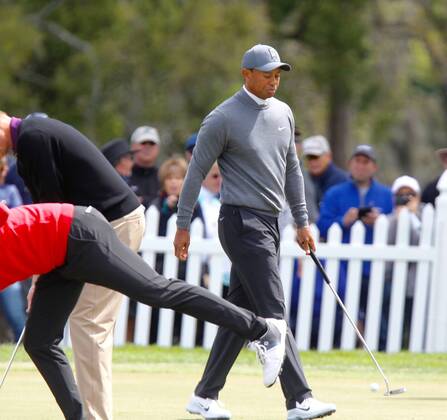 March 8, 2018 - Palm Harbor, Florida, U.S. - Tiger Woods is on the practice green at the Valspar Championship 3 8 2018. He tees off for the first round at 12:46. Florida News - March 8, 2018 - ZUMAs70_ 82202888st Copyright: xJimxDamaskex