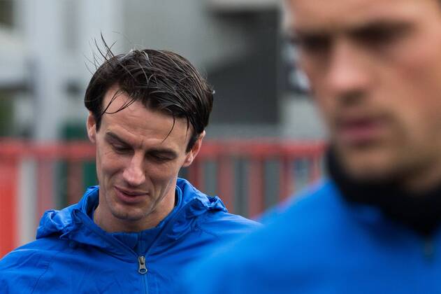 - BRUGGE, BELGIUM: Club s Davy De Fauw pictured ahead of a training session of Belgian first division soccer team Club Brugge KV in Brugge, Wednesday 25 February 2015. Tomorrow Club is playing Aalborg BK in the return leg of the round of 32 of the Europa League tournament. Club Brugge won first leg 1-3 in Aalborg last week. KURTxDESPLENTER x74687286x