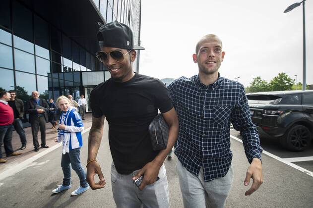 - GENT, BELGIUM: Gent s Renato Neto and Gent s Nicklas Pedersen arrive at the Ghelamco Arena as KAA Gent became champion for the first time after winning Yesterday the Jupiler Pro League match between KAA Gent and Standard de Liege, Friday 22 May 2015 in Gent, on the ninth day of the Play-off 1. JASPERxJACOBS x81212097x