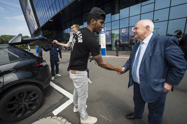 - GENT, BELGIUM: Gent s Renato Neto and Gent s chairman Ivan De Witte arrive at the Ghelamco Arena as KAA Gent became champion for the first time after winning Yesterday the Jupiler Pro League match between KAA Gent and Standard de Liege, Friday 22 May 2015 in Gent, on the ninth day of the Play-off 1. JASPERxJACOBS x81212530x