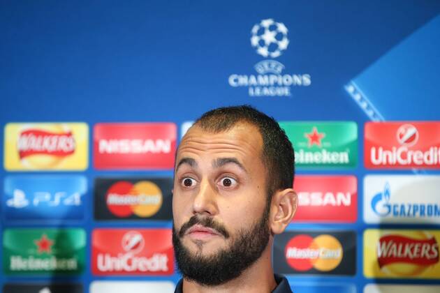 - MANCHESTER, UNITED KINGDOM: Club s Victor Vazquez Solsona pictured during a press conference PK Pressekonferenz of Belgian soccer team Club Brugge KV in Manchester, United Kingdom, Monday 17 August 2015. Tomorrow Club is playing British soccer club Manchester United ManU FC, the first leg game of the play-offs for the UEFA Champions League competition. BRUNOxFAHY x84295698x
