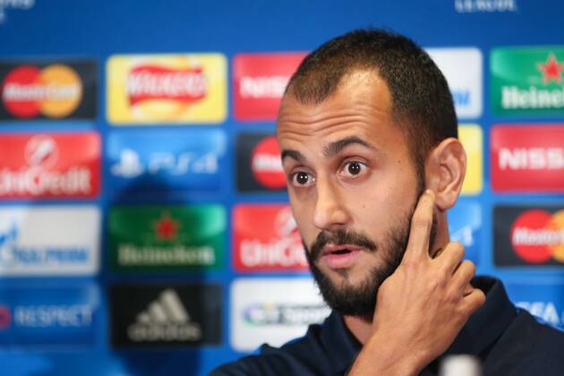 - MANCHESTER, UNITED KINGDOM: Club s Victor Vazquez Solsona pictured during a press conference PK Pressekonferenz of Belgian soccer team Club Brugge KV in Manchester, United Kingdom, Monday 17 August 2015. Tomorrow Club is playing British soccer club Manchester United ManU FC, the first leg game of the play-offs for the UEFA Champions League competition. BRUNOxFAHY x84295728x