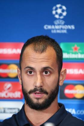 - MANCHESTER, UNITED KINGDOM: Club s Victor Vazquez Solsona pictured during a press conference PK Pressekonferenz of Belgian soccer team Club Brugge KV in Manchester, United Kingdom, Monday 17 August 2015. Tomorrow Club is playing British soccer club Manchester United ManU FC, the first leg game of the play-offs for the UEFA Champions League competition. BRUNOxFAHY x84296147x