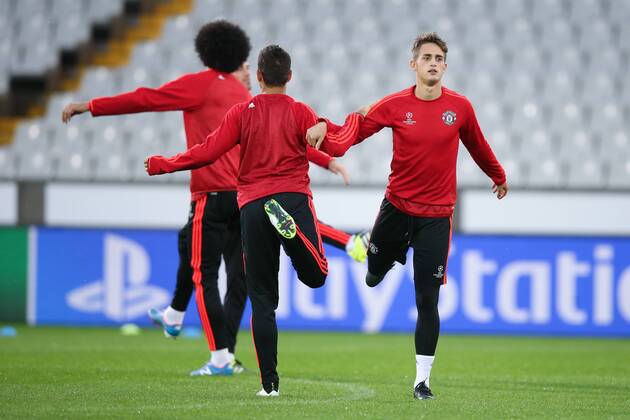 - BRUGGE, BELGIUM: Manchester s Adnan Januzaj pictured during a training session of British soccer club Manchester United ManU in Brugge, Tuesday 25 August 2015. Tomorrow Belgian first league soccer team Club Brugge will play the return game of the play-offs of the Uefa Champions League competition against British soccer club Manchester United FC. Manchester United won the first leg 3-1. BRUNOxFAHY  x84610951x