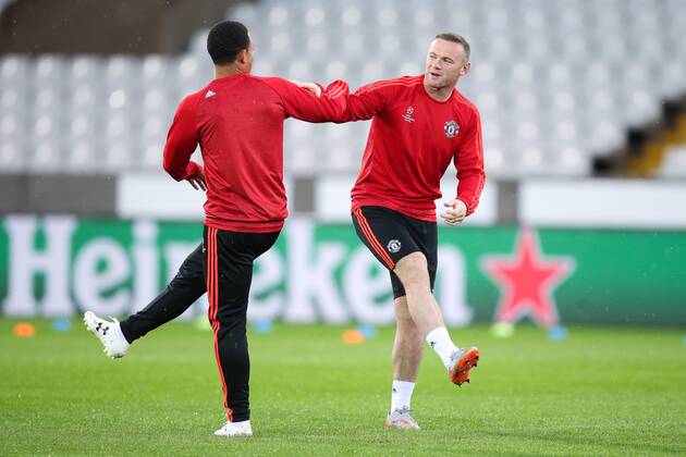 - BRUGGE, BELGIUM: Manchester s Wayne Rooney pictured during a training session of British soccer club Manchester United ManU in Brugge, Tuesday 25 August 2015. Tomorrow Belgian first league soccer team Club Brugge will play the return game of the play-offs of the Uefa Champions League competition against British soccer club Manchester United FC. Manchester United won the first leg 3-1. BRUNOxFAHY  x84610956x
