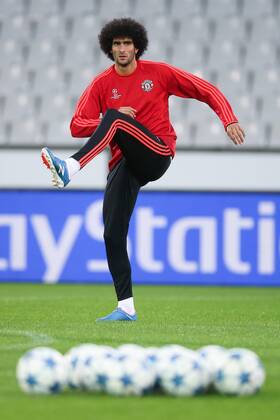 - BRUGGE, BELGIUM: Manchester s Marouane Fellaini pictured during a training session of British soccer club Manchester United ManU in Brugge, Tuesday 25 August 2015. Tomorrow Belgian first league soccer team Club Brugge will play the return game of the play-offs of the Uefa Champions League competition against British soccer club Manchester United FC. Manchester United won the first leg 3-1. BRUNOxFAHY x84610974x