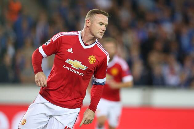 - BRUGGE, BELGIUM: Manchester s Wayne Rooney celebrates after scoring during a soccer game between Belgian first league team Club Brugge KV and British club Manchester United ManU FC in Brugge, Wednesday 26 August 2015, the return game of the play-offs of the UEFA Champions League competition. Manchester United won the first leg 3-1. BRUNOxFAHY x84637915x