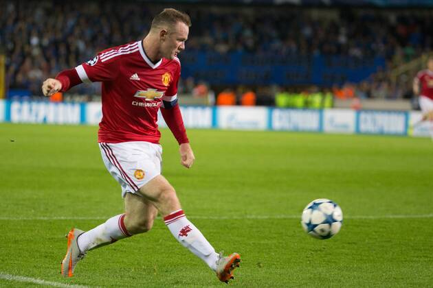 - BRUGGE, BELGIUM: Manchester s Wayne Rooney pictured in action during a soccer game between Belgian first league team Club Brugge KV and British club Manchester United ManU FC in Brugge, Wednesday 26 August 2015, the return game of the play-offs of the UEFA Champions League competition. Manchester United won the first leg 3-1. KURTxDESPLENTER  x84639254x