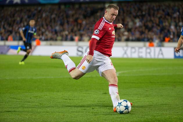 - BRUGGE, BELGIUM: Manchester s Wayne Rooney pictured in action during a soccer game between Belgian first league team Club Brugge KV and British club Manchester United ManU FC in Brugge, Wednesday 26 August 2015, the return game of the play-offs of the UEFA Champions League competition. Manchester United won the first leg 3-1. KURTxDESPLENTER  x84639263x