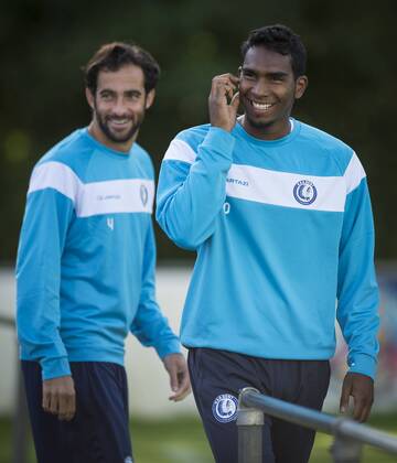 - GENT, BELGIUM: Gent s Rafinha Rafael Scapini de Almeida and Gent s Renato Neto pictured during a training of KAA Gent, in Gent, Tuesday 15 September 2015. Tomorrow Belgian first league soccer team KAA Gent will play the first game in the group stage of the Uefa Champions League competition against French Olympique Lyon. JASPERxJACOBS  x85227364x