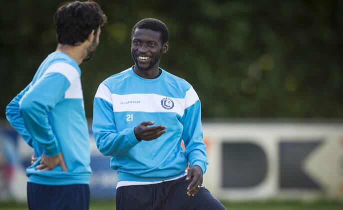 - GENT, BELGIUM: Gent s Rafinha Rafael Scapini de Almeida and Gent s Nana Asare pictured in action during a training of KAA Gent, in Gent, Tuesday 15 September 2015. Tomorrow Belgian first league soccer team KAA Gent will play the first game in the group stage of the Uefa Champions League competition against French Olympique Lyon. JASPERxJACOBS  x85227416x