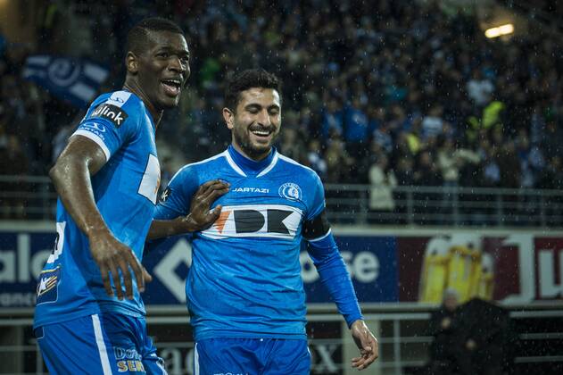- GENT, BELGIUM: Gent s Kalifa Coulibaly and Gent s Kenneth Saief celebrate after scoring during the Jupiler Pro League match between KAA Gent and Westerlo, in Gent, Friday 20 November 2015, on the 16th day of the Belgian soccer championship. JASPERxJACOBS  x87569873x