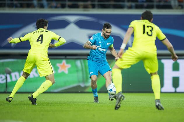 - GENT, BELGIUM: Gent s Rafinha Rafael Scapini de Almeida, Zenit s Miguel Danny and Gent s Stefan Mitrovic fight for the ball during a soccer game between Belgian team KAA Gent and Russian club FC Zenit Saint Petersburg, Wednesday 09 December 2015, in Gent, the sixth and last day of the group stage the UEFA Champions League competition, in group H. JASPERxJACOBS  x88058851x