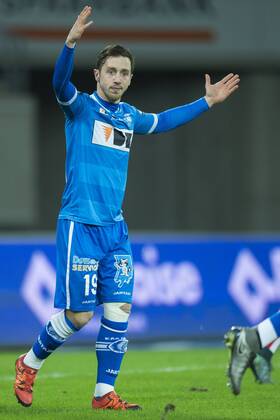 - GENT, BELGIUM: Gent s Brecht Dejaegere reacts during the Jupiler Pro League match between KAA Gent and KV Kortrijk, in Gent, Sunday 20 December 2015, on day 20 of the Belgian soccer championship. JASPERxJACOBS x88325023x