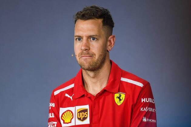 22nd March 2018, Melbourne Grand Prix Circuit, Melbourne, Australia; Melbourne Formula One Grand Prix, Arrivals and press conference PK Pressekonferenz Sebastian Vettel (Germany) of Ferrari speaks during a press conference  ActionPlus12003704