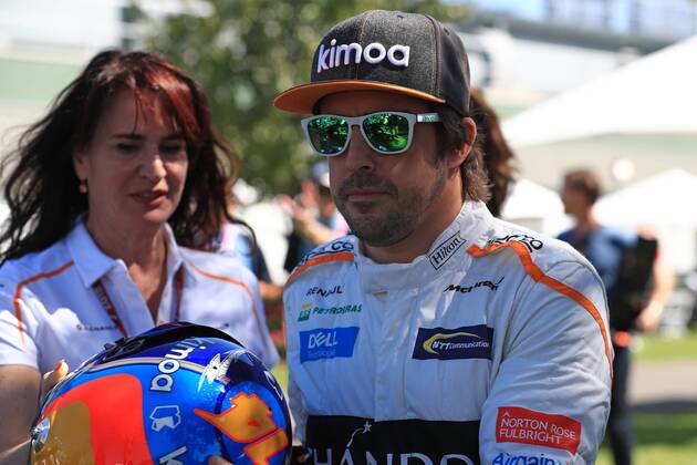 22nd March 2018, Melbourne Grand Prix Circuit, Melbourne, Australia; Melbourne Formula One Grand Prix, Arrivals and press conference PK Pressekonferenz McLaren, Fernando Alonso  ActionPlus12003735