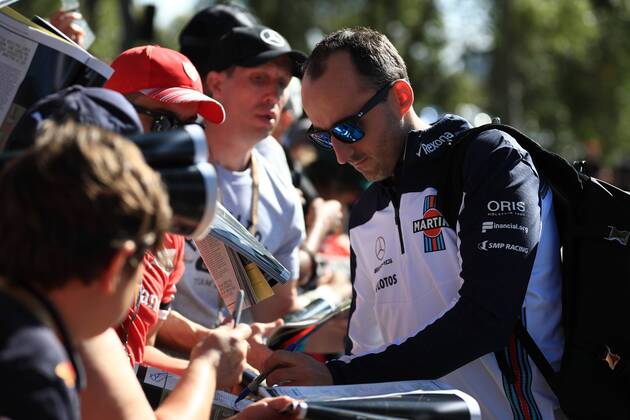 22nd March 2018, Melbourne Grand Prix Circuit, Melbourne, Australia; Melbourne Formula One Grand Prix, Arrivals and press conference PK Pressekonferenz Robert Kubica  ActionPlus12003715