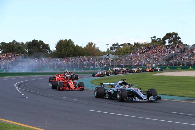 Kimi Raikkoenen Scuderia Ferrari Grand Prix of Australia 2018 Race Motorsport Formula 1 25 03 2018 Melbourne - Lewis Hamilton Mercedes AMG Petronas Formula One Team Copyright: xIllman Eibner-Pressefotox EP_ANS