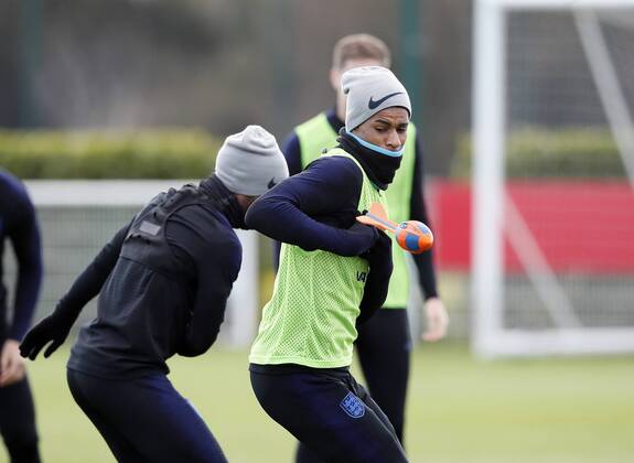 England s Marcus Rashford during training at the Tottenham Hotspur Training Centre, London. Picture date: March 26th 2018. Picture credit should read: David Klein Sportimage EDITORIAL USE ONLY. No use with unauthorised audio, video, data, fixture lists, club league logos or live services. Online in-match use limited to 120 images, no video emulation. No use in betting, games or single club league player publications.