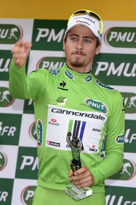 - GAP, FRANCE: Slovakian Peter Sagan of Liquigas-Cannondale wearing the green jersey of leader in the sprint ranking after the 17th stage of the 100th edition of the Tour de France cycling race, an individual time trial of 32km from Embrun to Chorges, France, on Wednesday 17 July 2013. YORICKxJANSENS  x44706231x