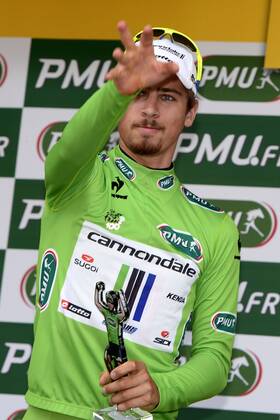 - GAP, FRANCE: Slovakian Peter Sagan of Liquigas-Cannondale wearing the green jersey of leader in the sprint ranking after the 17th stage of the 100th edition of the Tour de France cycling race, an individual time trial of 32km from Embrun to Chorges, France, on Wednesday 17 July 2013. YORICKxJANSENS  x44706232x