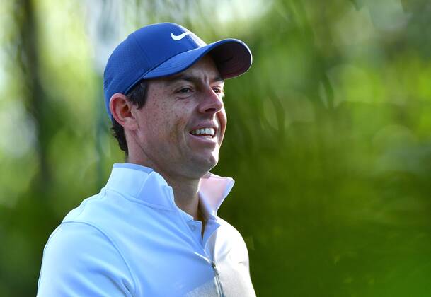 Rory McIlroy watches his drive off the 2nd fairway during a practice round before the start of the Masters at Augusta National Golf Club, on April 2, 2018 in Augusta, Georgia.  AUG20180402304 KEVINxDIETSCH