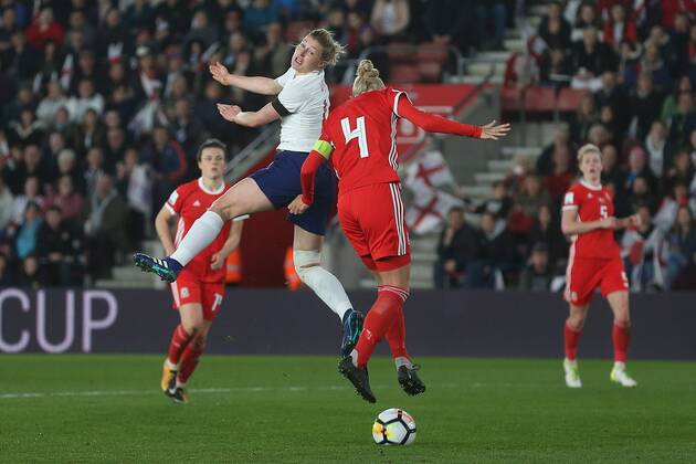 England Women v Wales Women 2019 FIFA Womens World Cup Qualifier Ellen White of England and Sophie Ingle of Wales in action during the 2019 FIFA Womens World Cup Qualifying match at the St Mary s Stadium, Southampton Content Not Available For UK Newspapers Copyright: xPaulxChestertonx FIL-11617-0017