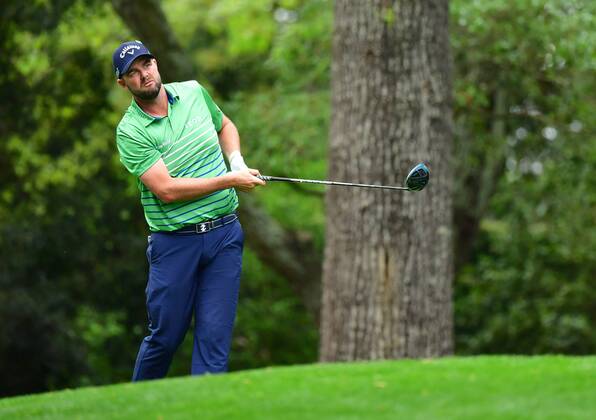 Marc Leishman watches his drive off of the 2nd tee during the third round of the 2018 Masters Tournament at the Augusta National Golf Club in Augusta, Georgia, on April 7, 2018.  AUG20180407324 KEVINxDIETSCH