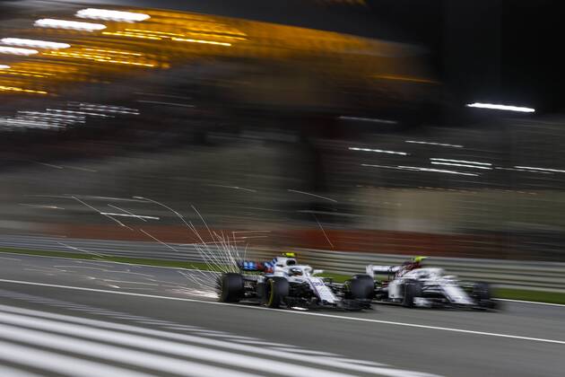 SIROTKIN Sergey (rus), Williams F1 Mercedes FW41, LECLERC Charles (mco), Alfa Romeo Sauber F1 Team C37, action during 2018 Formula 1 FIA World Championship WM Weltmeisterschaft Bahrain Grand Prix, Sakhir Bahrain