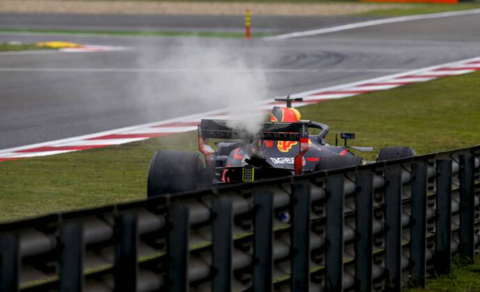 has an engine failure during practice Shanghai China