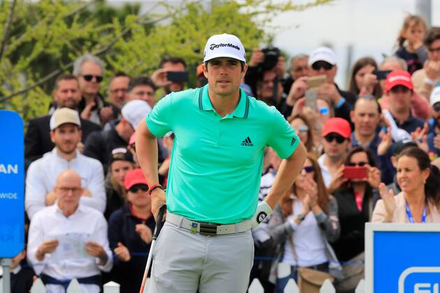 Nacho Elvira of Spain reacts during Madrid Open golf tournament at the National Golf Course in Madrid, Spain, 15 April 2018. The Madrid Open runs from 12 to 15 April. Madrid Open !ACHTUNG: NUR REDAKTIONELLE NUTZUNG!  Copyright: xVICTORxLERENAx GRAF4244 20180415-636593985719875687