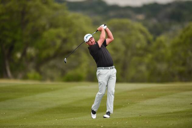 SAN ANTONIO, TX - APRIL 20: Graeme McDowell watches his shot during the second round of the Valero Texas Open at the TPC San Antonio Oaks Course in San Antonio, TX on April 20, 2018. (Photo by Daniel Dunn Icon Sportswire) GOLF: APR 20 PGA Golf Herren - Valero Texas Open Icon18042028 EDITORIAL USE ONLY