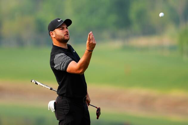 Jordan Smith of England competes in the first round of the 2018 Volvo China Open golf tournament in Beijing, China, 26 April 2018. Golf players tee off 2018 Volvo China Open  20180426_86231
