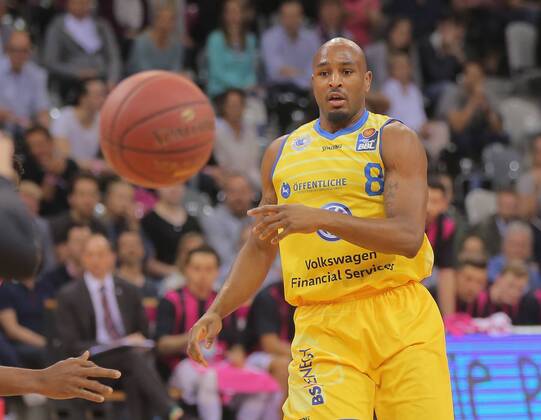 Bonn Germany 27 04 2018 Basketball Bundesliga BBL Telekom Baskets Bonn vs Loewen Braunschweig DeAndre Lansdowne Braunschweig in action